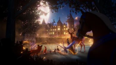 Bezoekers wandelen tijdens De Lumineuze Nachten door de verlichte tuinen van Kasteel de Haar