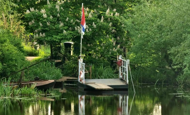 Het Haersterveer over de Vecht bij Zwolle langs de Pontjesroute